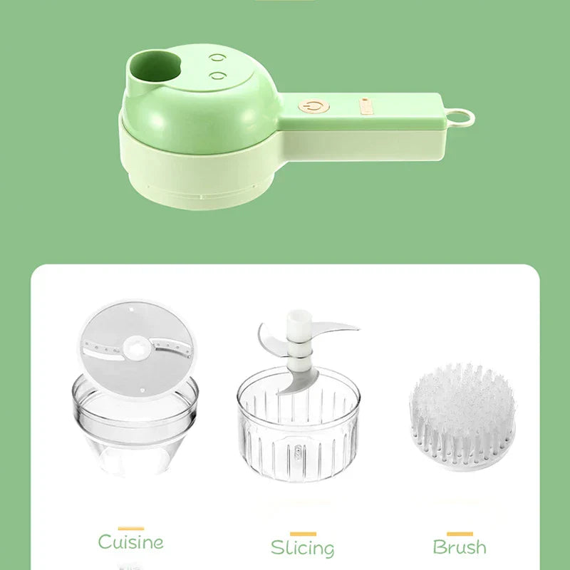 4-in-1 Electric Vegetable Chopping Set - Handheld Wireless Electric Garlic Grinder, Food Chopper, Meat Slicer, and Vegetable Peeling and Chopping Cutte iTrade.si