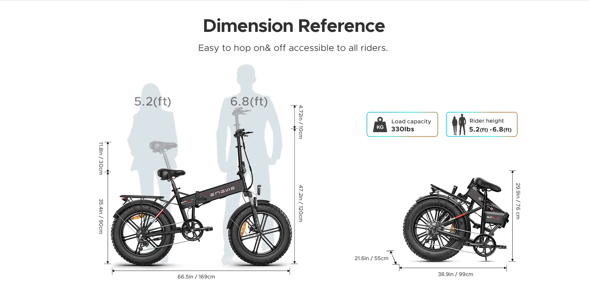 ENGWE EP-2 PRO Electric Bike 48V 13Ah 20" Folding mountain bike with thick tyre