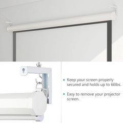 Universal Adjustable Projector Screen Wall Mount Hook | L-Bracket Hanging Kit for Movie & Projection Screens