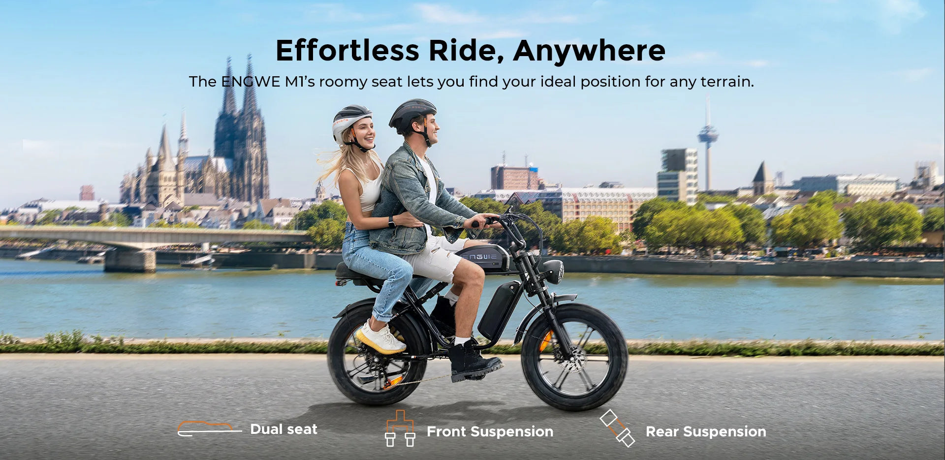 ENGWE M1 Electric Bicycle 250W Motor Hydraulic Brake 20*4.0-In Fat Tire All Terrain E-bike