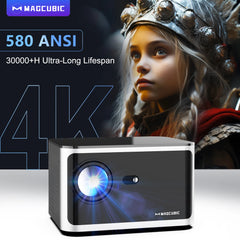 Magcubic HY350 Pro 4K projektor za kućno kino - 580 ANSI lumena, Android 11, WiFi 6, 1080P rezolucija, upravljanje glasom, elektronički fokus, BT 5.0, Allwinner H713 čip