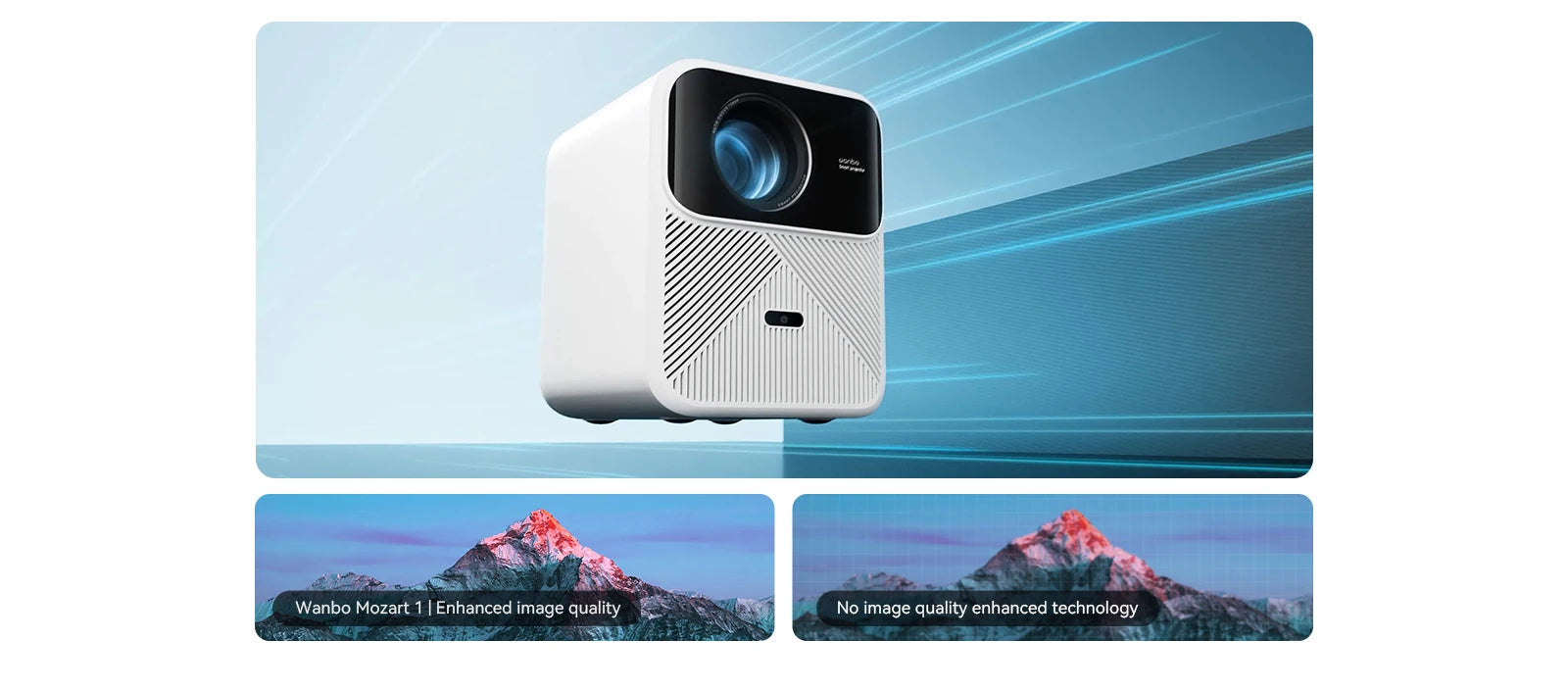 Wanbo Mozart 1 Full HD 1080P Projector - 900 ANSI Lumens, WiFi 6, Auto Focus & Keystone, Smart Android (2GB+32GB), Home Cinema TV