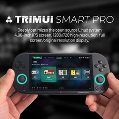 Smart Pro Handheld Game Console - 4.96'' IPS Screen, Linux System, Joystick, RGB Lighting, Retro Video Game Player