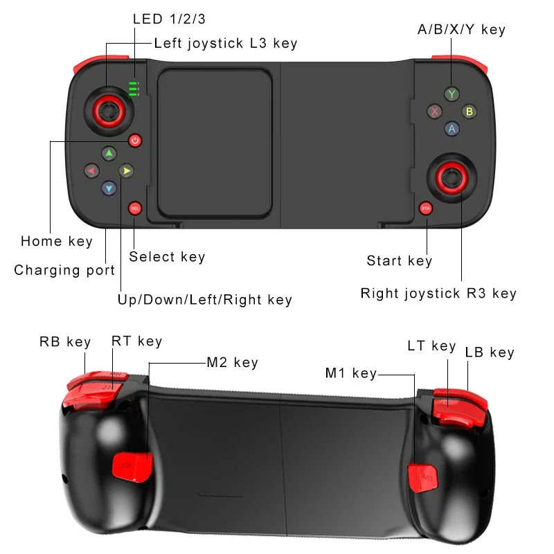 Wireless BT 5.0 Stretchable Game Controller For Mobile Phone Android IOS Gamepad Joystick Eat Chicken Gamepad for PS4 Switch PC