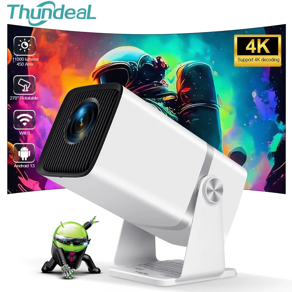 ThundeaL TD80W Mini Projector 4K Android WiFi | Full HD 1080P 3D Home Theater Portable Projector for Meeting & Movie