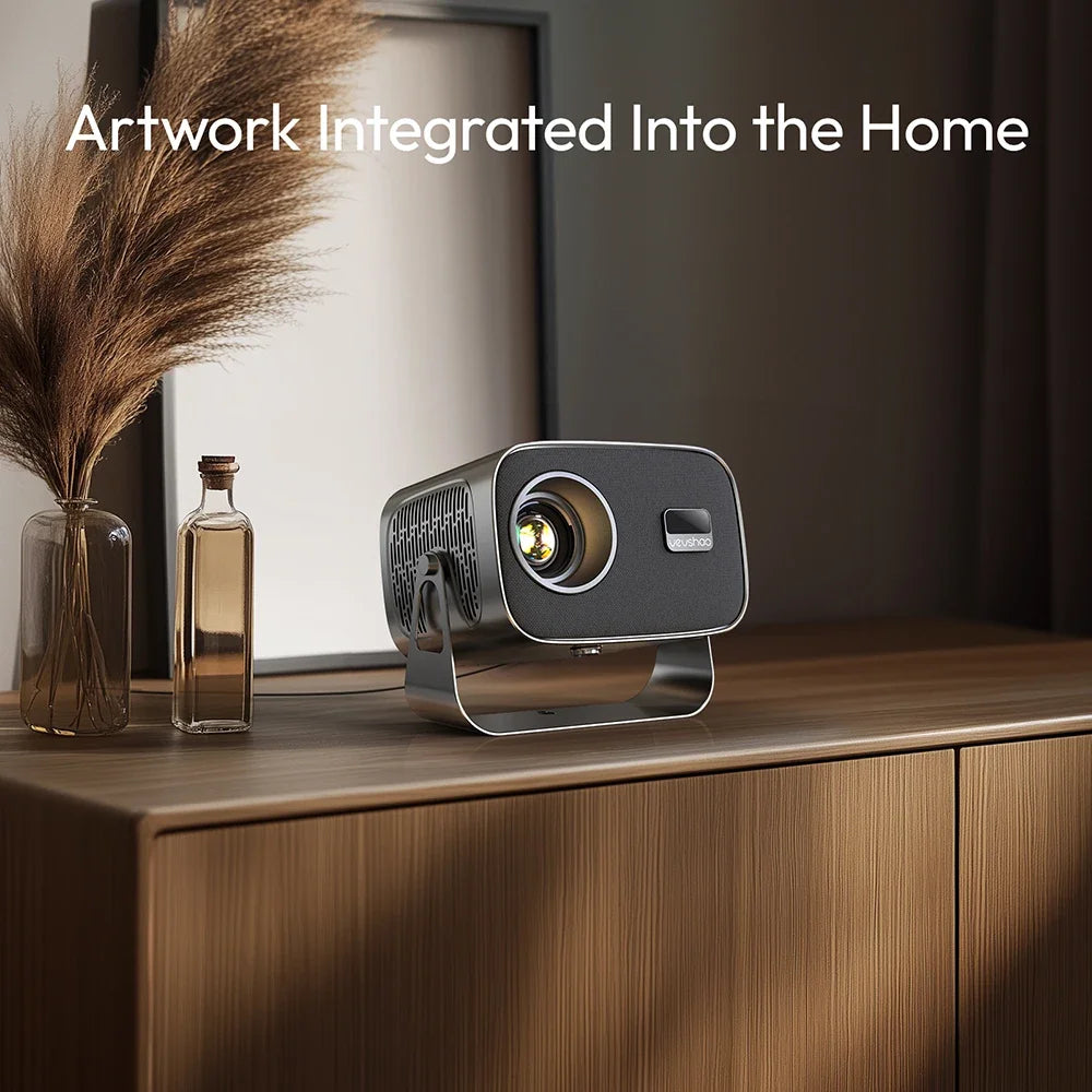 VEVSHAO A12 Mini Portable Projector - LED, Android 11, WiFi 6, 4K Support