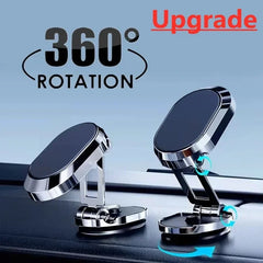 Metal Magnetic Car Phone Holder Folding Magnet Mount Mobile Cell Phone Stand GPS Support for iPhone 14 13 Xiaomi Huawei Samsung