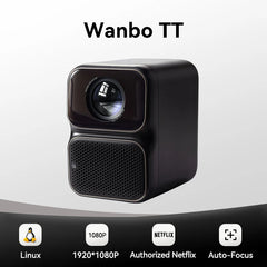 Wanbo TT Projector Netflix Certified 1080P Linux System Mini Projector, 650ANSI 4K Dolby Audio HDR10 Smart Home Theater