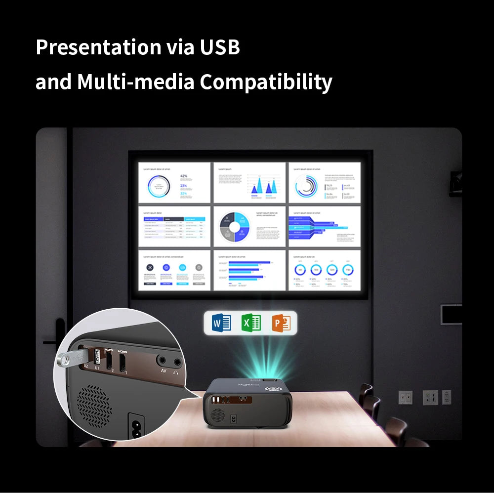 TD97W Full HD 1080P 4K WiFi LED Projector | Home Theater Android Video Projector for Movie Cinema