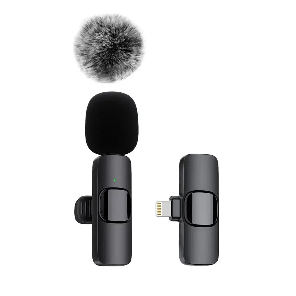 Wireless Lavalier Microphone Audio Video Recording Mini Mic For iPhone Android Laptop Live Gaming Mobile Phone Microphone