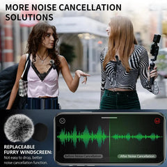 Wireless Lavalier Microphone Audio Video Recording Mini Mic For iPhone Android Laptop Live Gaming Mobile Phone Microphone