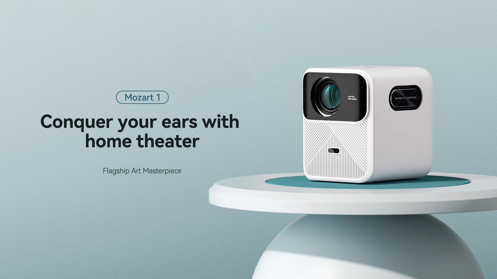 Wanbo Mozart 1 Full HD 1080P Projector - 900 ANSI Lumens, WiFi 6, Auto Focus & Keystone, Smart Android (2GB+32GB), Home Cinema TV