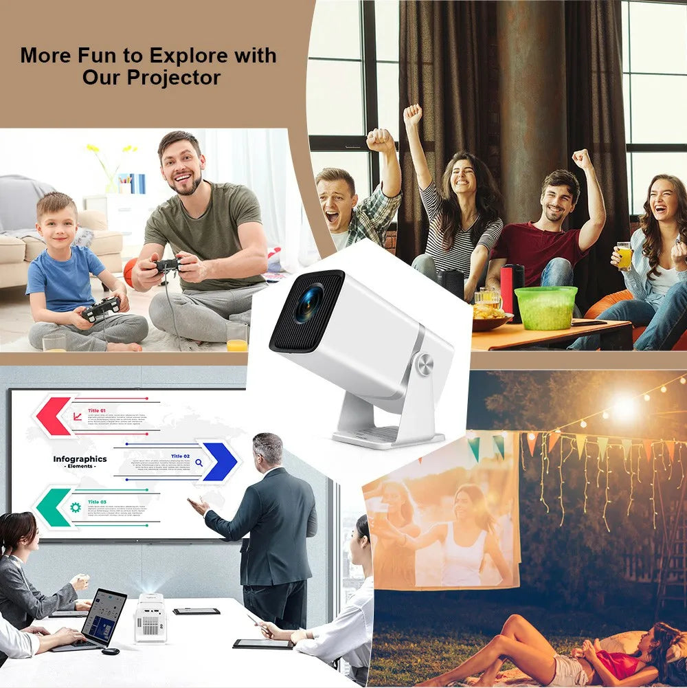 ThundeaL TD80W Mini Projector 4K Android WiFi | Full HD 1080P 3D Home Theater Portable Projector for Meeting & Movie