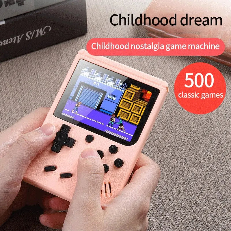 Retro Mini Handheld Game Console - 8-Bit, 3.0" Color LCD, Built-in 500 Games, Portable Video Game Player for Kids