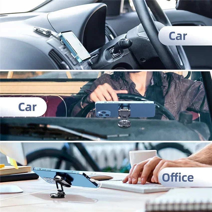 Metal Magnetic Car Phone Holder Folding Magnet Mount Mobile Cell Phone Stand GPS Support for iPhone 14 13 Xiaomi Huawei Samsung