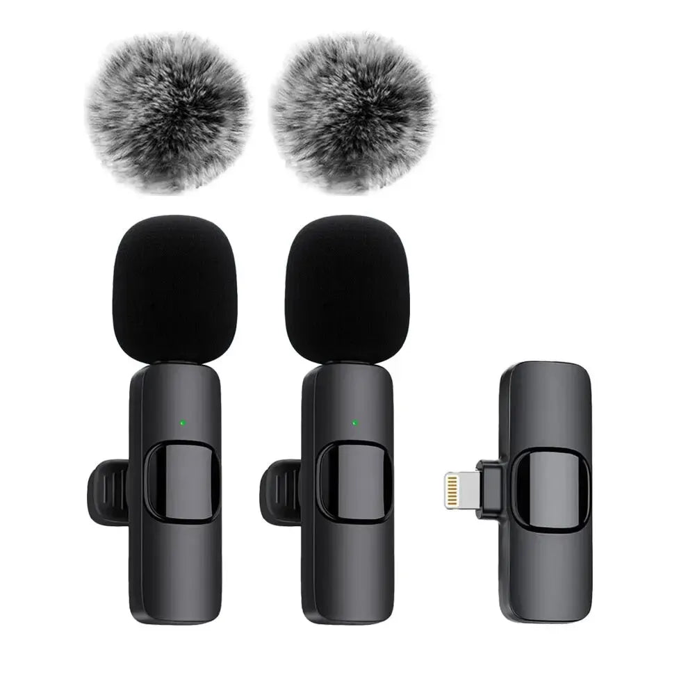 Wireless Lavalier Microphone Audio Video Recording Mini Mic For iPhone Android Laptop Live Gaming Mobile Phone Microphone