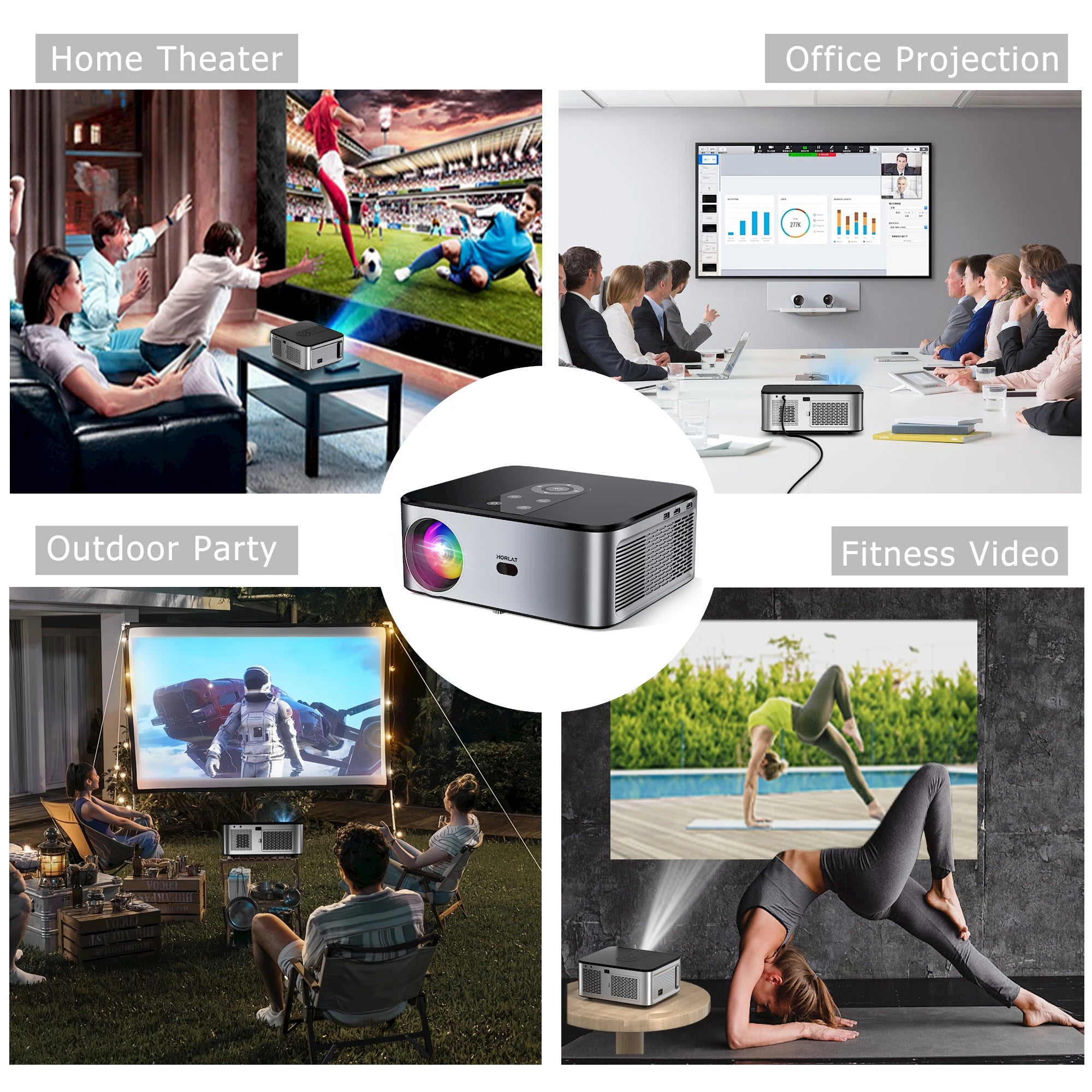 Android 4K LED Projector 800ANSI Full HD 1080P | Portable Home Theater Projector with Auto Keystone & 5G WiFi