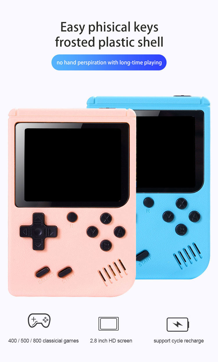 Retro Mini Handheld Game Console - 8-Bit, 3.0" Color LCD, Built-in 500 Games, Portable Video Game Player for Kids