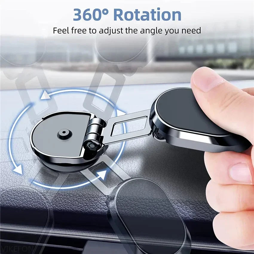 Metal Magnetic Car Phone Holder Folding Magnet Mount Mobile Cell Phone Stand GPS Support for iPhone 14 13 Xiaomi Huawei Samsung