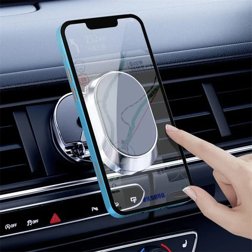 Metal Magnetic Car Phone Holder Folding Magnet Mount Mobile Cell Phone Stand GPS Support for iPhone 14 13 Xiaomi Huawei Samsung