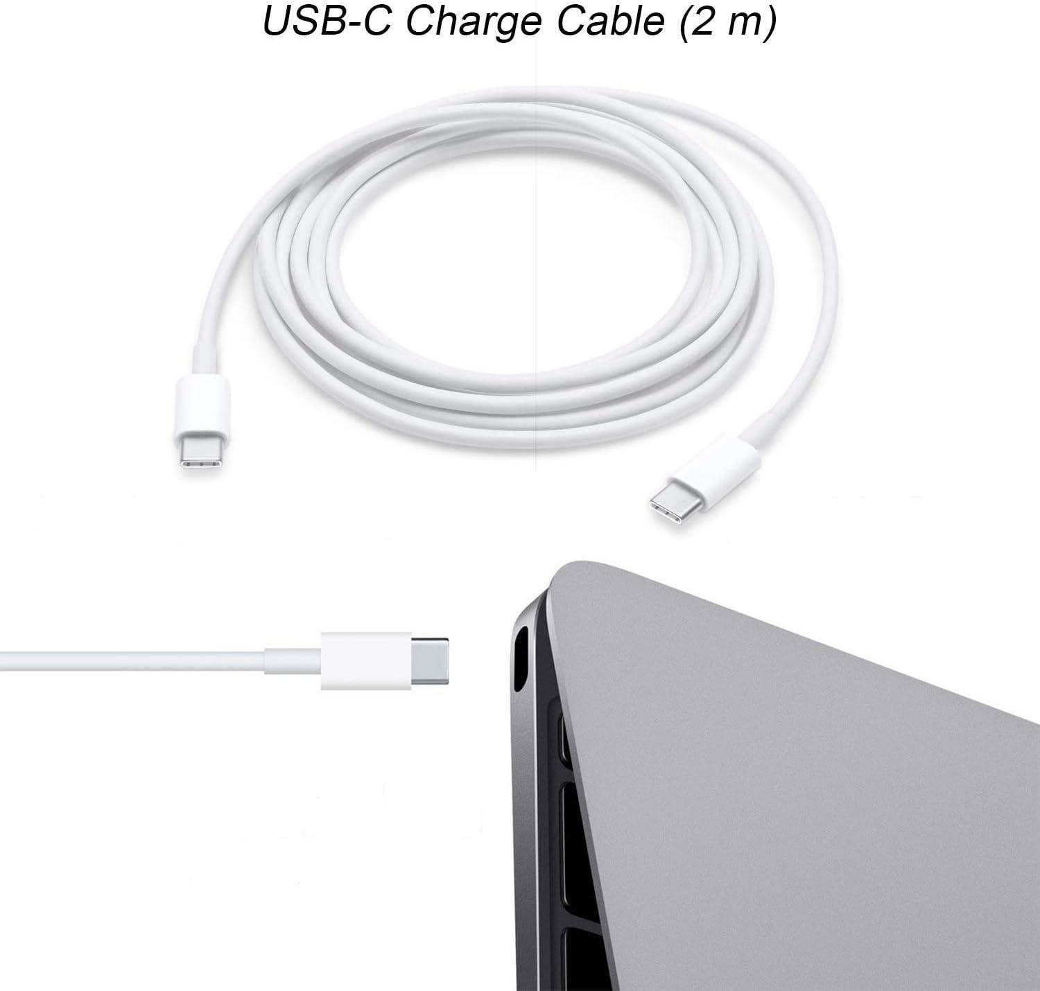 NRG+ Fast Charging USB-C Type C Power Adapter with 2M USB-C to USB-C Charging Cable for MacBook Pro.