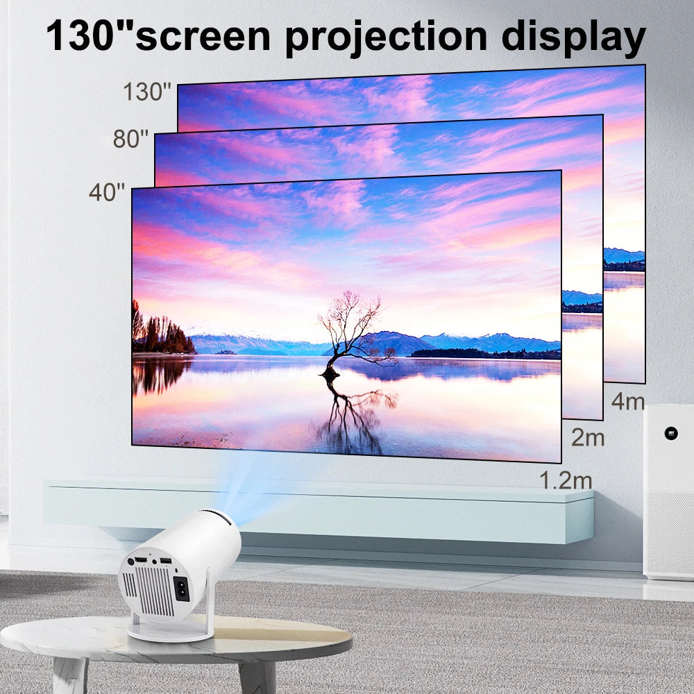 Mini Projector HY300 Pro Android 11 HD 720p WiFi 260 ANSI