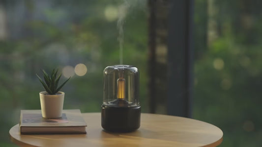 Unique Design Aroma Diffuser Humidifier 120ml - Portable USB Humidifier with Candlelight for Aromatherapy - Ideal for Car, Home, Desk