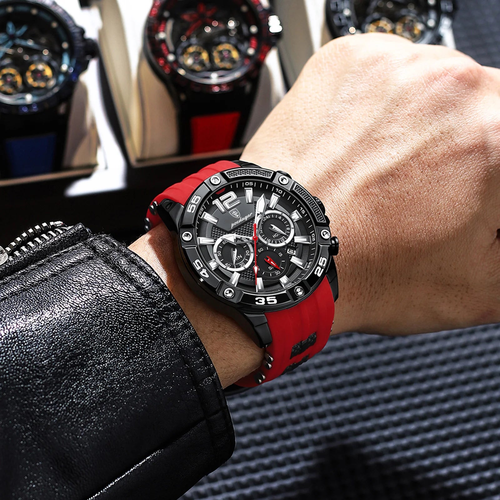 Poedagar 912 Men's Chronograph Watch | Waterproof, Luminous, Silicone Strap iTrade.si